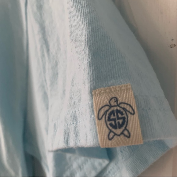 Simply Southern (M) Palm Tree Logo Tee - Light Baby Blue - Picture 5 of 7